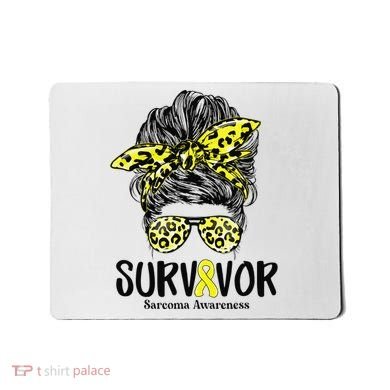 Leopard Messy Bun  Survivor Sarcoma Awareness Mousepad