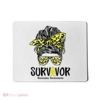 Leopard Messy Bun  Survivor Sarcoma Awareness Mousepad thumb 0