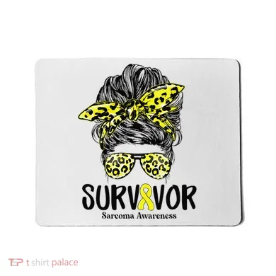 Leopard Messy Bun  Survivor Sarcoma Awareness Mousepad