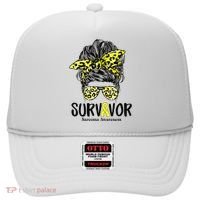 Leopard Messy Bun  Survivor Sarcoma Awareness Hat thumb 0