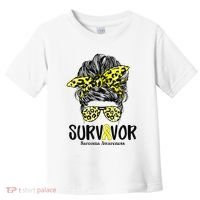 Leopard Messy Bun  Survivor Sarcoma Awareness Toddler T-Shirt thumb 0