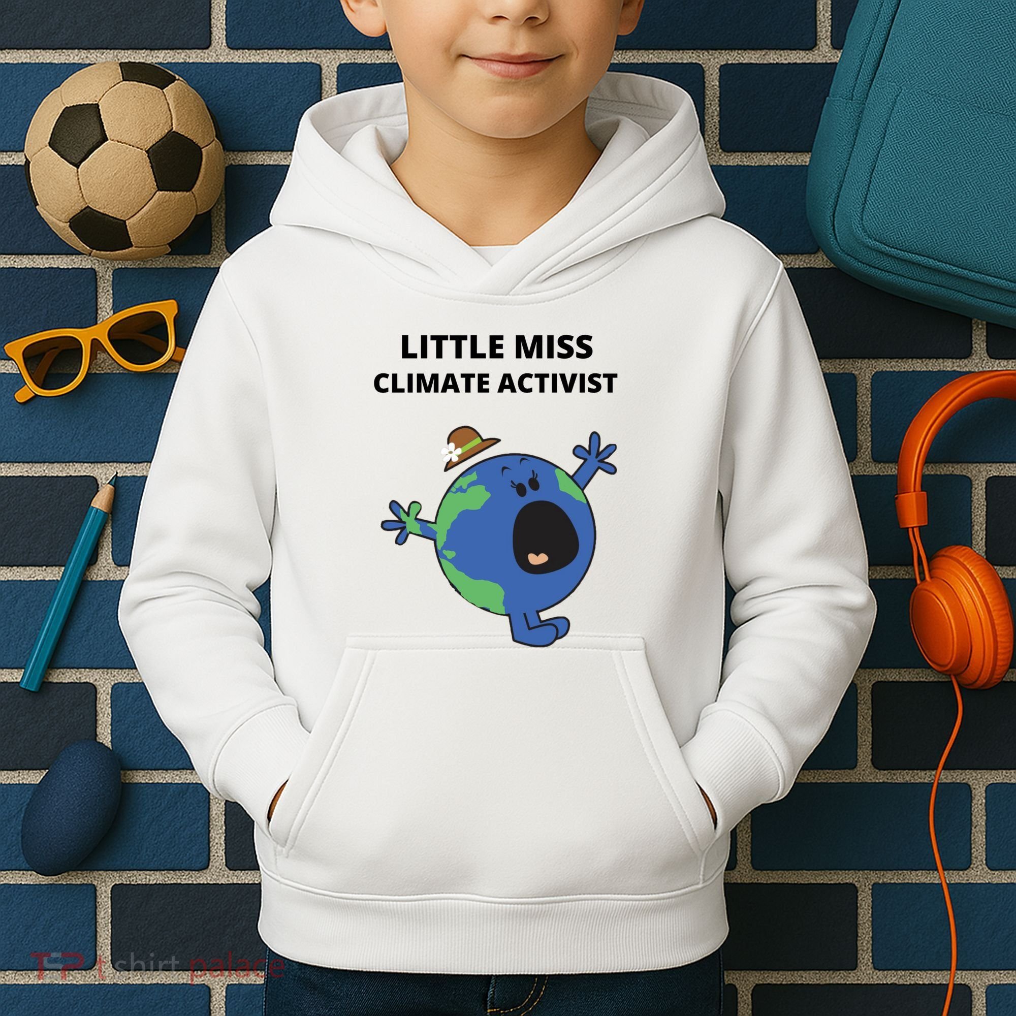 Little Miss Climate Activist Kids Hoodie