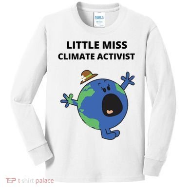 Little Miss Climate Activist Kids Long Sleeve Shirt