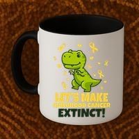 Let's Make Childhood Cancer Extinct Trex Coffee Mug thumb 2