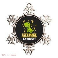 Let's Make Childhood Cancer Extinct Trex Ornament thumb 0