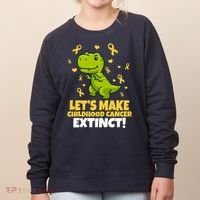 Let's Make Childhood Cancer Extinct Trex Women's Sweatshirt thumb 0
