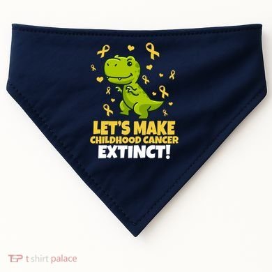 Let's Make Childhood Cancer Extinct Trex USA-Made Doggie Bandana