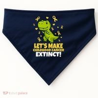 Let's Make Childhood Cancer Extinct Trex USA-Made Doggie Bandana thumb 0