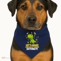 Let's Make Childhood Cancer Extinct Trex USA-Made Doggie Bandana thumb 1