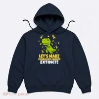 Let's Make Childhood Cancer Extinct Trex Hoodie thumb 0