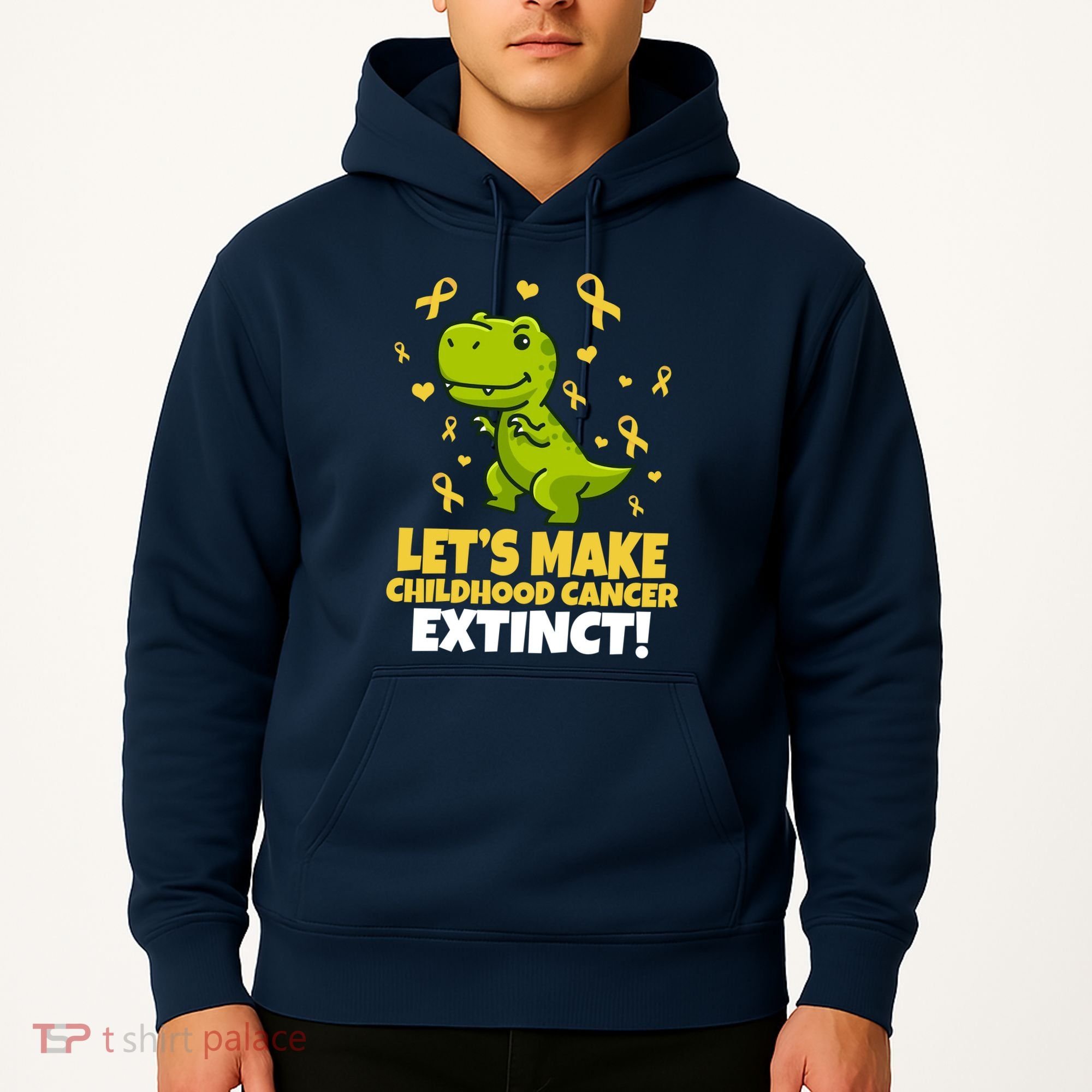 Let's Make Childhood Cancer Extinct Trex Hoodie