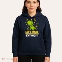 Let's Make Childhood Cancer Extinct Trex Hoodie thumb 5