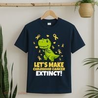 Let's Make Childhood Cancer Extinct Trex T-Shirt thumb 2