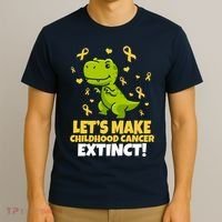 Let's Make Childhood Cancer Extinct Trex T-Shirt thumb 3