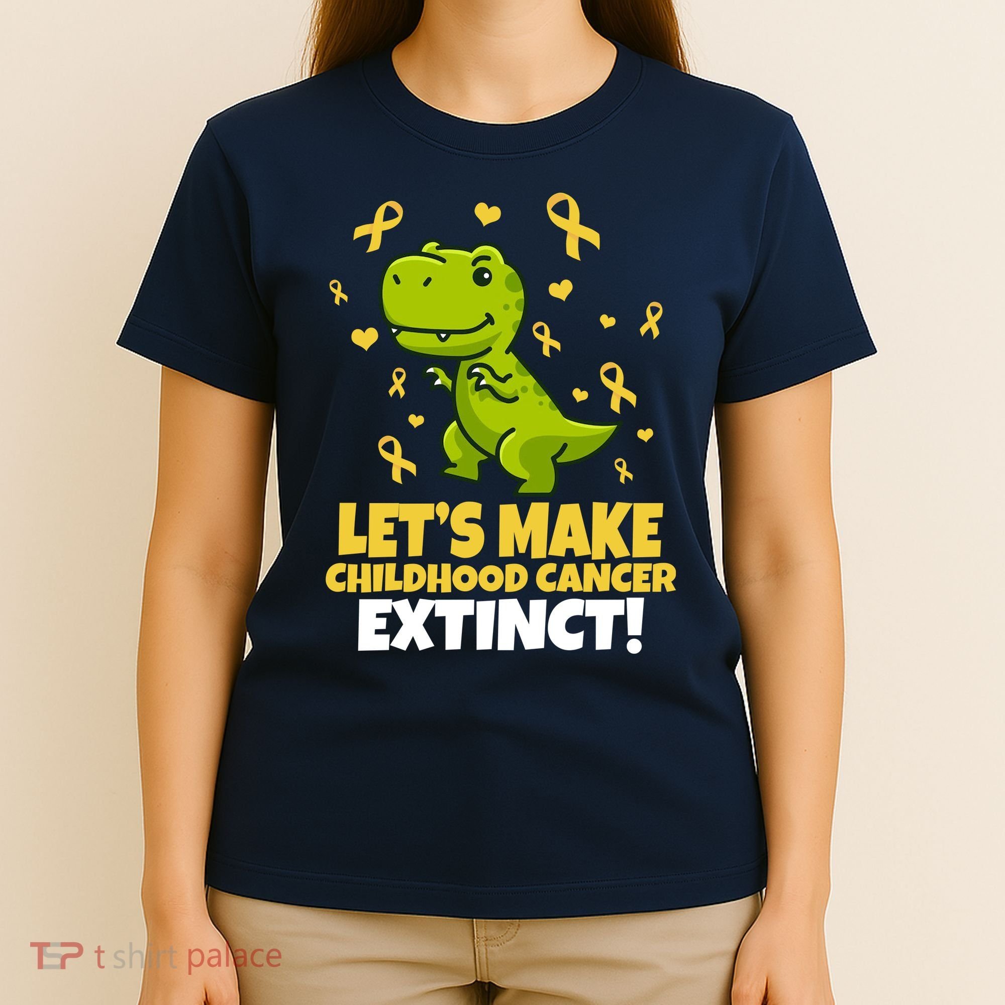 Let's Make Childhood Cancer Extinct Trex T-Shirt