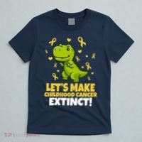 Let's Make Childhood Cancer Extinct Trex T-Shirt thumb 5