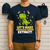 Let's Make Childhood Cancer Extinct Trex T-Shirt thumb 6