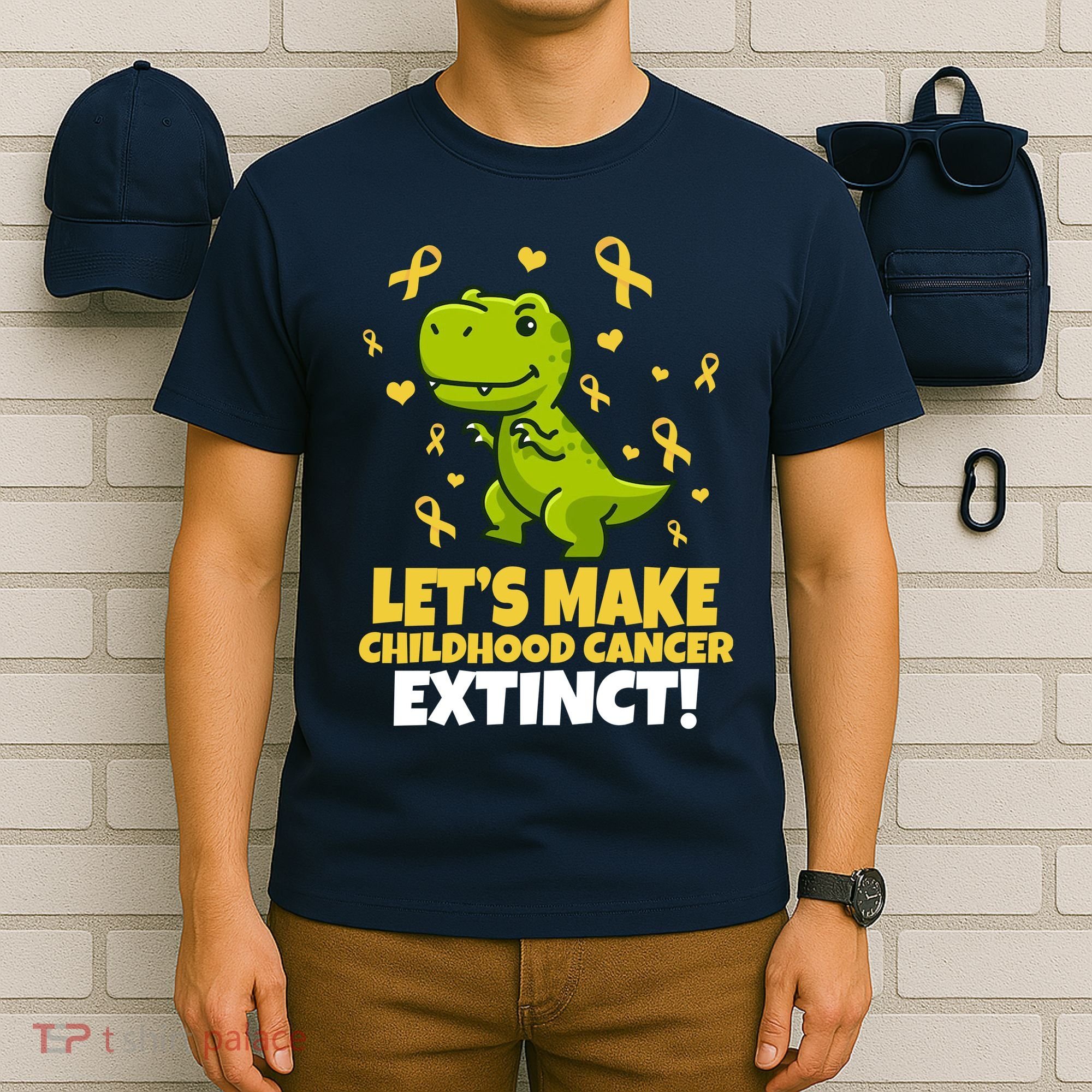 Let's Make Childhood Cancer Extinct Trex T-Shirt