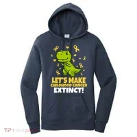 Let's Make Childhood Cancer Extinct Trex Women's Hoodie thumb 0