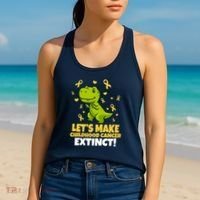 Let's Make Childhood Cancer Extinct Trex Women's Tank Top thumb 2