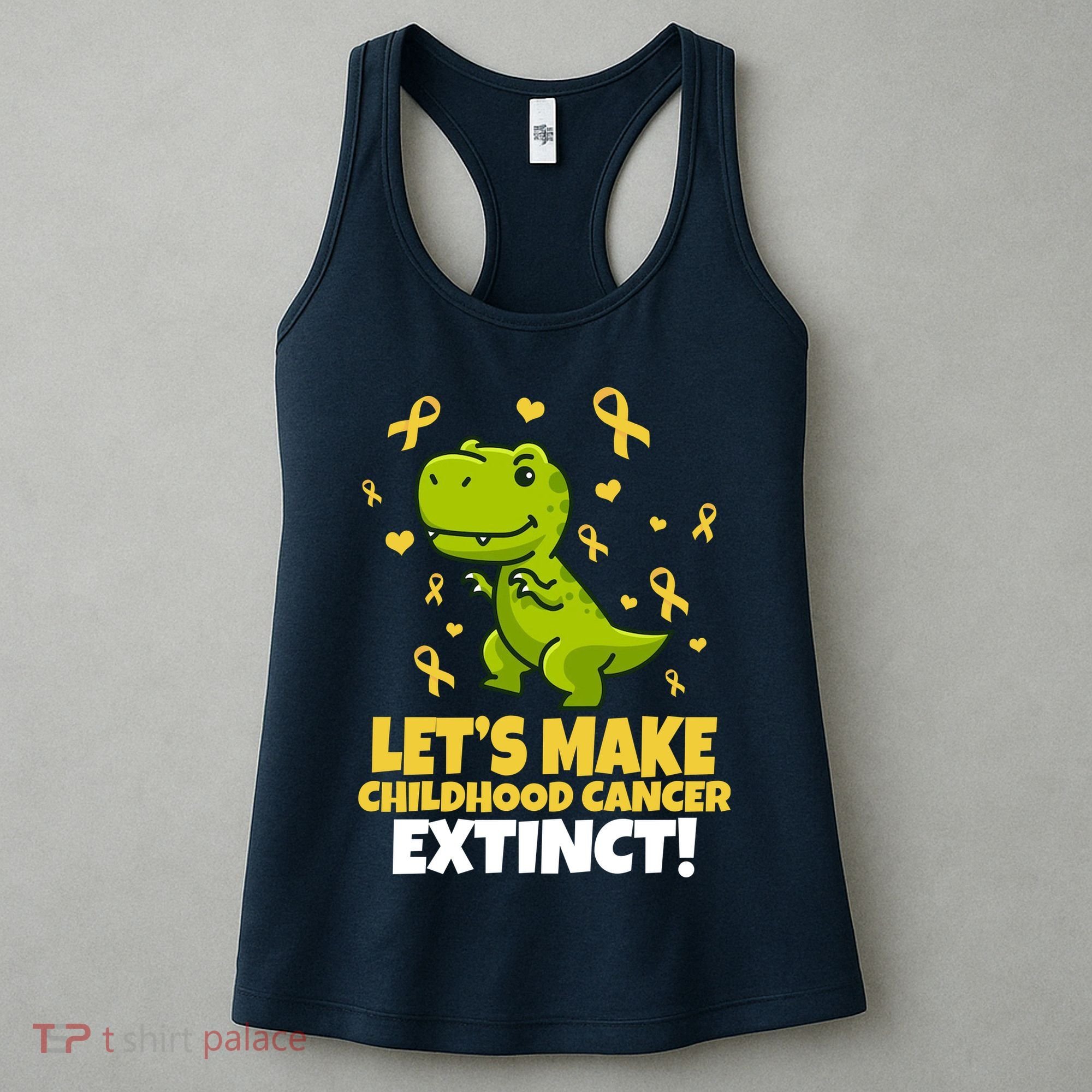 Let's Make Childhood Cancer Extinct Trex Women's Tank Top