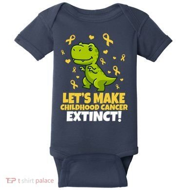 Let's Make Childhood Cancer Extinct Trex Baby Bodysuit