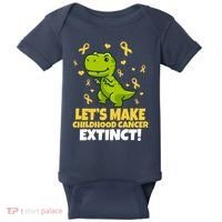 Let's Make Childhood Cancer Extinct Trex Baby Bodysuit thumb 0
