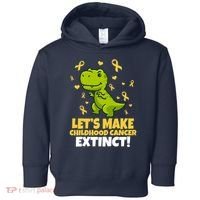 Let's Make Childhood Cancer Extinct Trex Toddler Hoodie thumb 0