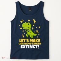 Let's Make Childhood Cancer Extinct Trex Tank Top thumb 2