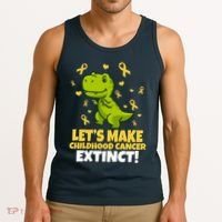 Let's Make Childhood Cancer Extinct Trex Tank Top thumb 3