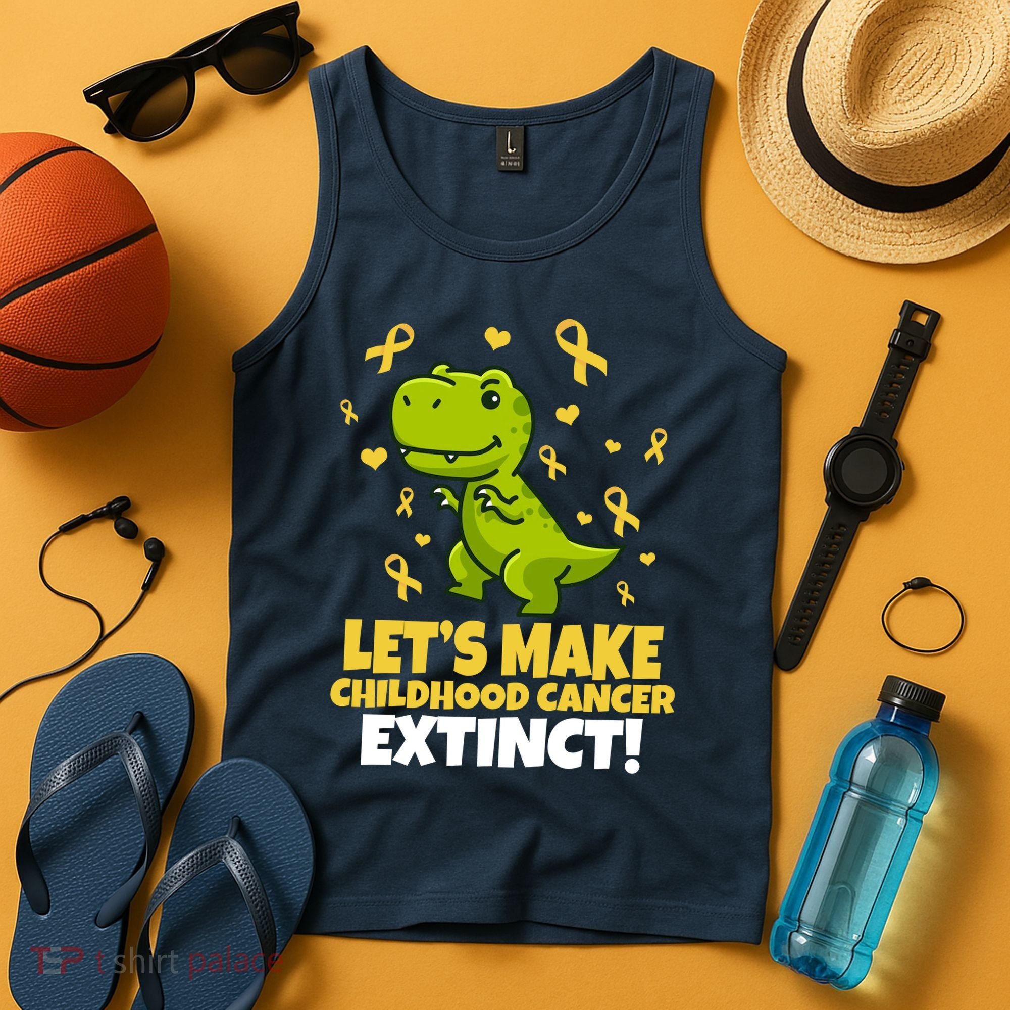 Let's Make Childhood Cancer Extinct Trex Tank Top