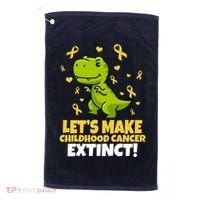 Let's Make Childhood Cancer Extinct Trex Golf Towel thumb 0