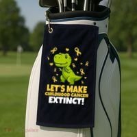 Let's Make Childhood Cancer Extinct Trex Golf Towel thumb 2
