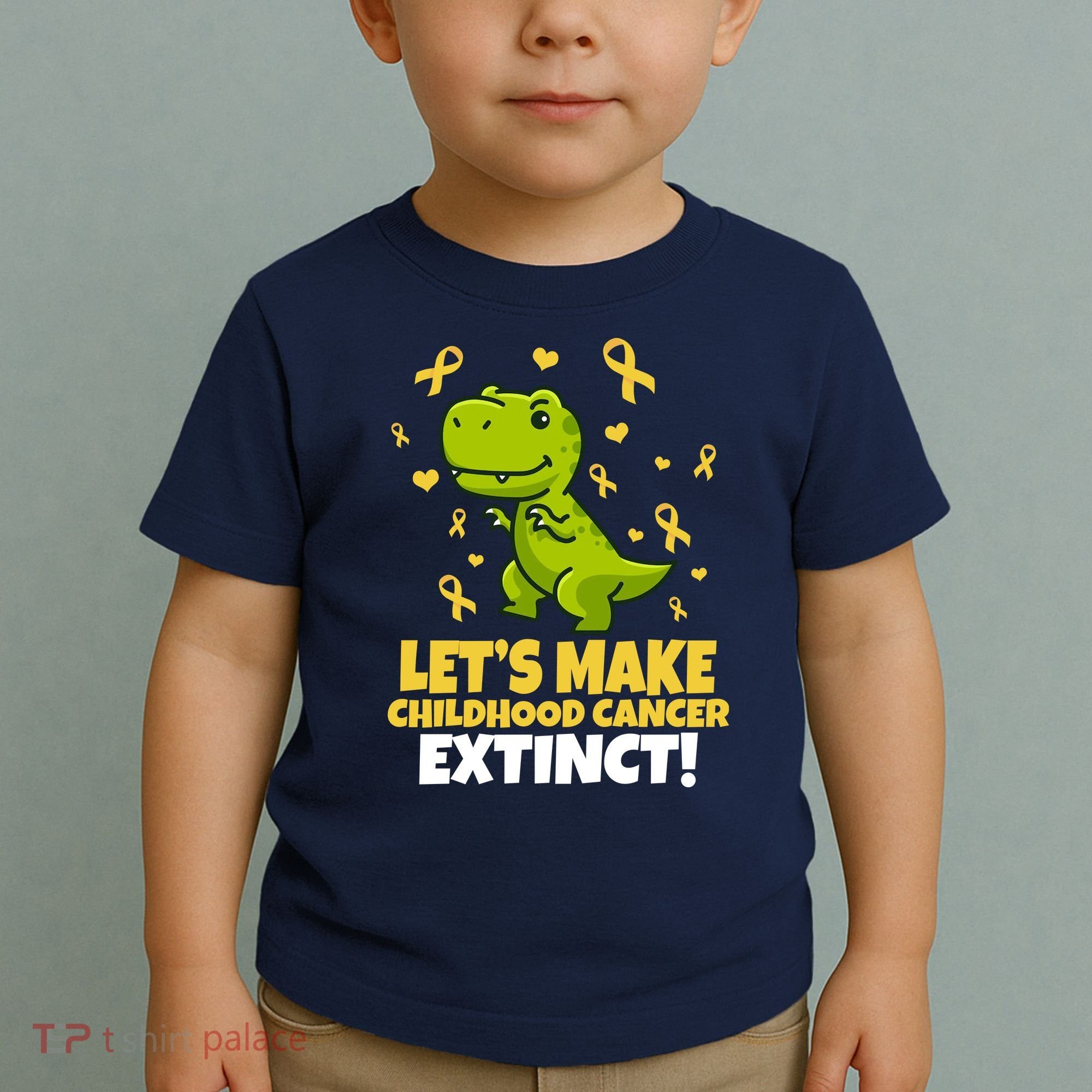 Let's Make Childhood Cancer Extinct Trex Toddler T-Shirt