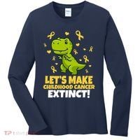 Let's Make Childhood Cancer Extinct Trex Women's Long Sleeve Shirt thumb 0