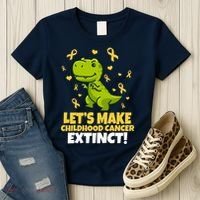 Let's Make Childhood Cancer Extinct Trex Women's T-Shirt thumb 3