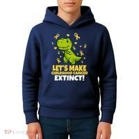 Let's Make Childhood Cancer Extinct Trex Kids Hoodie thumb 4