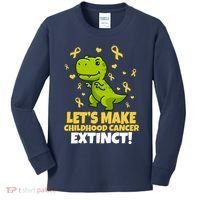 Let's Make Childhood Cancer Extinct Trex Kids Long Sleeve Shirt thumb 0