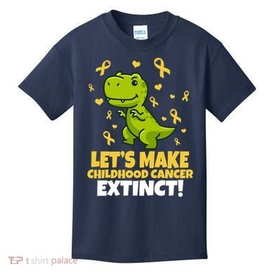 Let's Make Childhood Cancer Extinct Trex Kids T-Shirt