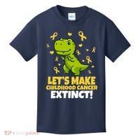 Let's Make Childhood Cancer Extinct Trex Kids T-Shirt thumb 0