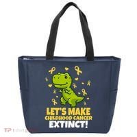 Let's Make Childhood Cancer Extinct Trex Tote Bag thumb 0