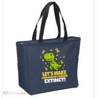 Let's Make Childhood Cancer Extinct Trex Tote Bag thumb 2