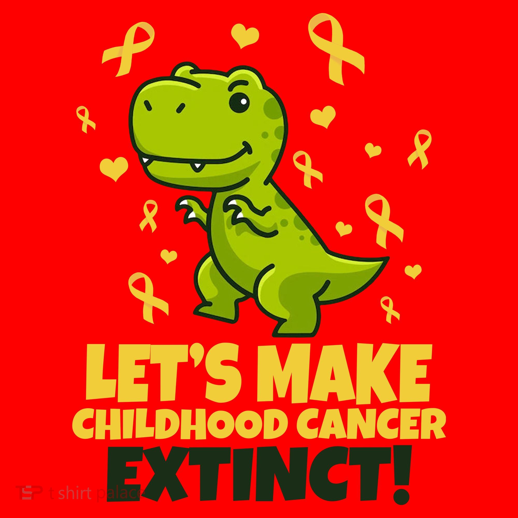 Let's Make Childhood Cancer Extinct Trex Santa Hat