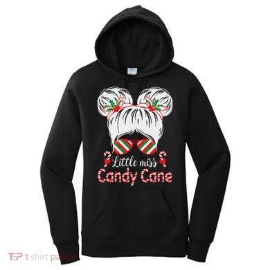 Little Miss Candy Cane Christmas Messy Bungirl Women's Hoodie