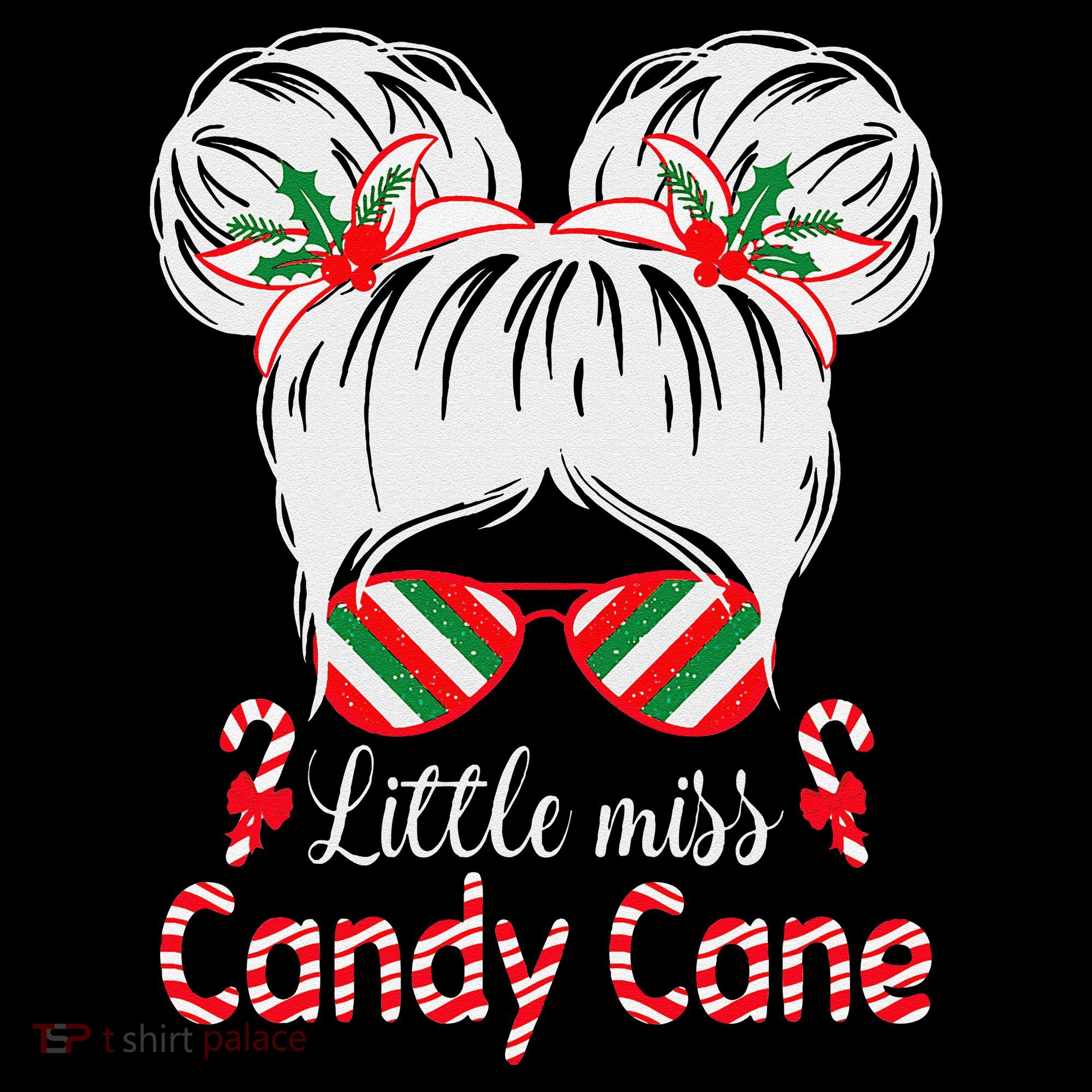 Little Miss Candy Cane Christmas Messy Bungirl Women's Hoodie