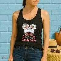 Little Miss Candy Cane Christmas Messy Bungirl Women's Tank Top thumb 2