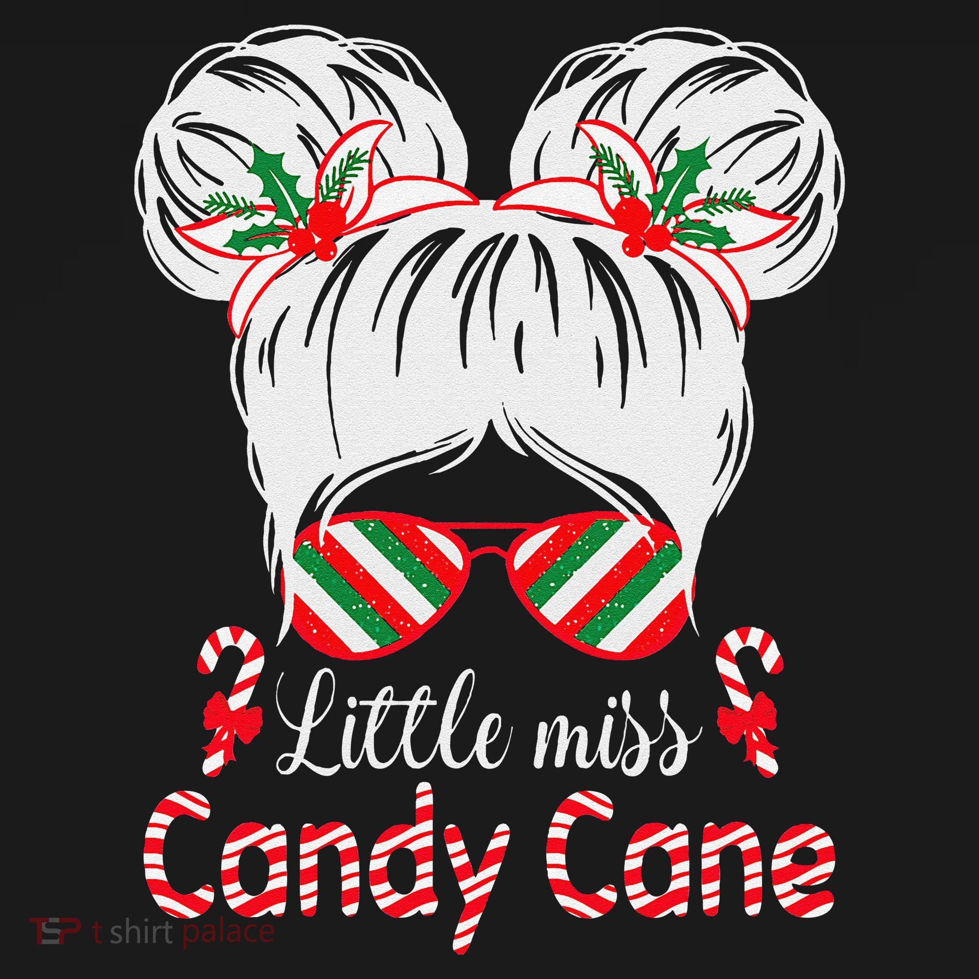 Little Miss Candy Cane Christmas Messy Bungirl Women's Tank Top