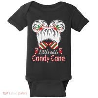 Little Miss Candy Cane Christmas Messy Bungirl Baby Bodysuit thumb 0