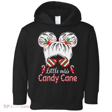 Little Miss Candy Cane Christmas Messy Bungirl Toddler Hoodie