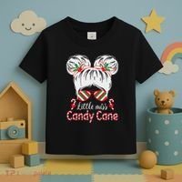 Little Miss Candy Cane Christmas Messy Bungirl Toddler T-Shirt thumb 3